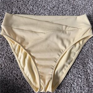 Yellow Ribbed Bikini Bottoms